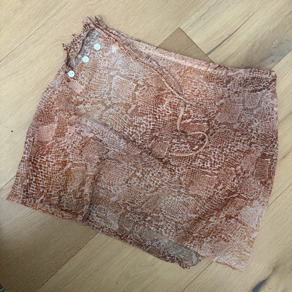 Rust Snake-Print Mini Avalon Eden print Skirt SKATIE MEDIUM